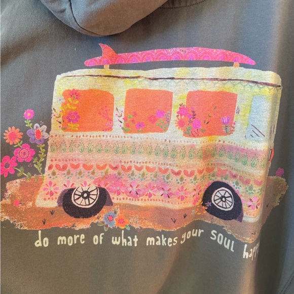 NATURAL LIFE Charcoal Hoodie with Floral Logo - Picture 4 of 7